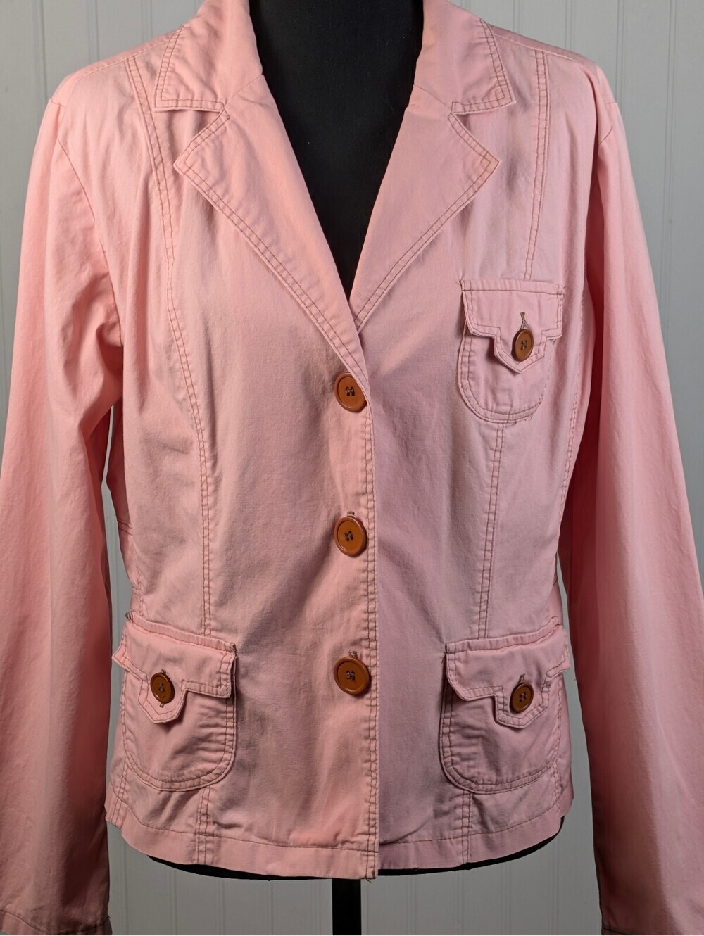 Twenty One Pink Button-Up Blazer Jacket with Pockets